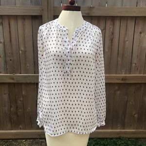 Cynthia Rowley Blouse Light Pink w Black Dots